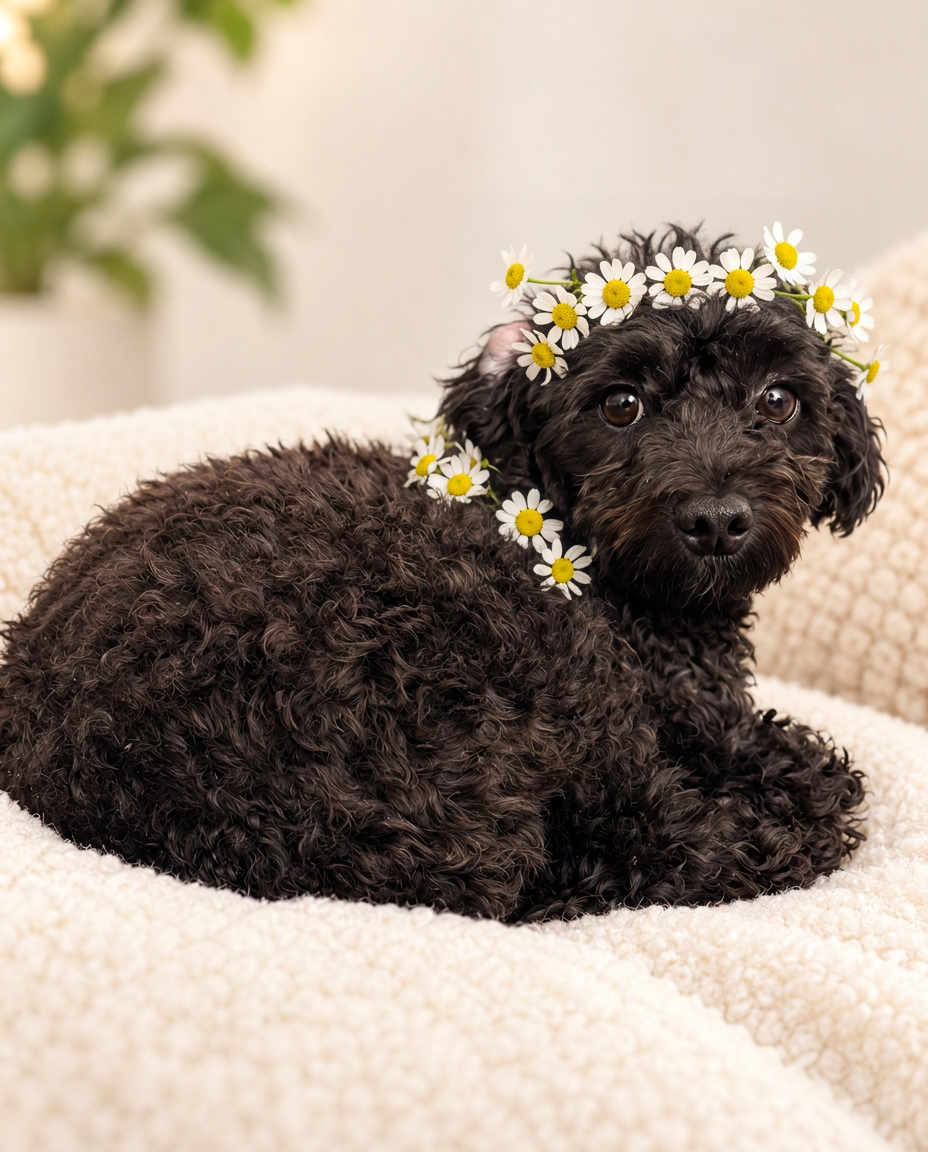 Daisy, LOCKHABIT Chief Executive Officer, wearing a crown of daisies