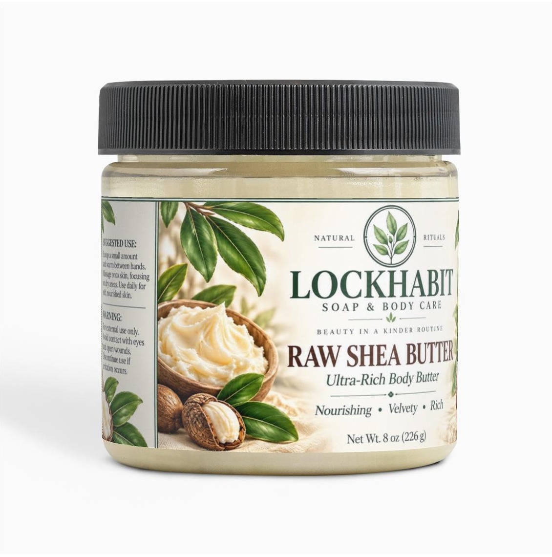 Real LOCKHABIT raw shea jar front view