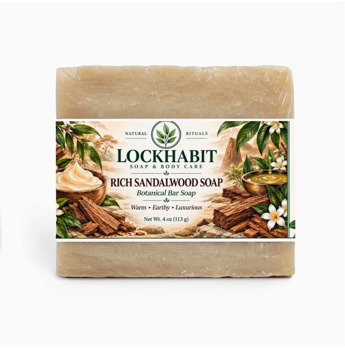 Real LOCKHABIT rich sandalwood front view